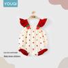 Youqi Baby Girl Red Romper - 26/100 Days or First Birthday Outfit