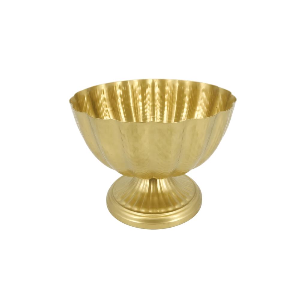 Large Gold Vintage Flower Vase, Wide Mouth Centerpiece for Wedding Banquet Table Decor and Floral Arrangements