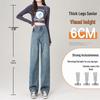 Women's High-Waisted Retro Slimming Jeans - Fall 2025 Collection: Wide-Leg, Floor-Length, Straight-Leg Pants for Spring/Autumn.