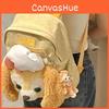 Big Cookieann Face Backpack Cartoon Plush Bag Animal Canvas Bag Zipper Design