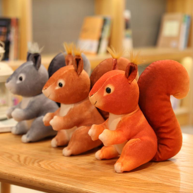 Squirrel Toy Plush Animal Stuffed Field Mouse Doll Bedroom Decoration Gift Kids