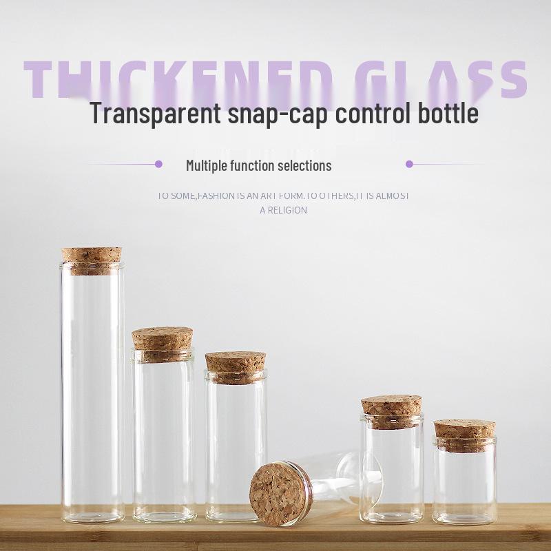 In Stock: 30 Straight-Opening Cork Stopper Glass Bottles - Rose Flower, Candy, and Agarwood Test Tube Packaging