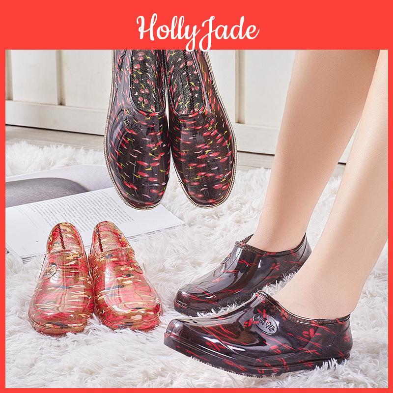 Cut Spring Autumn And Low Womens Rainshoes Fashion Kitchen Work Anti Slip Waterproof Rubber Shoes