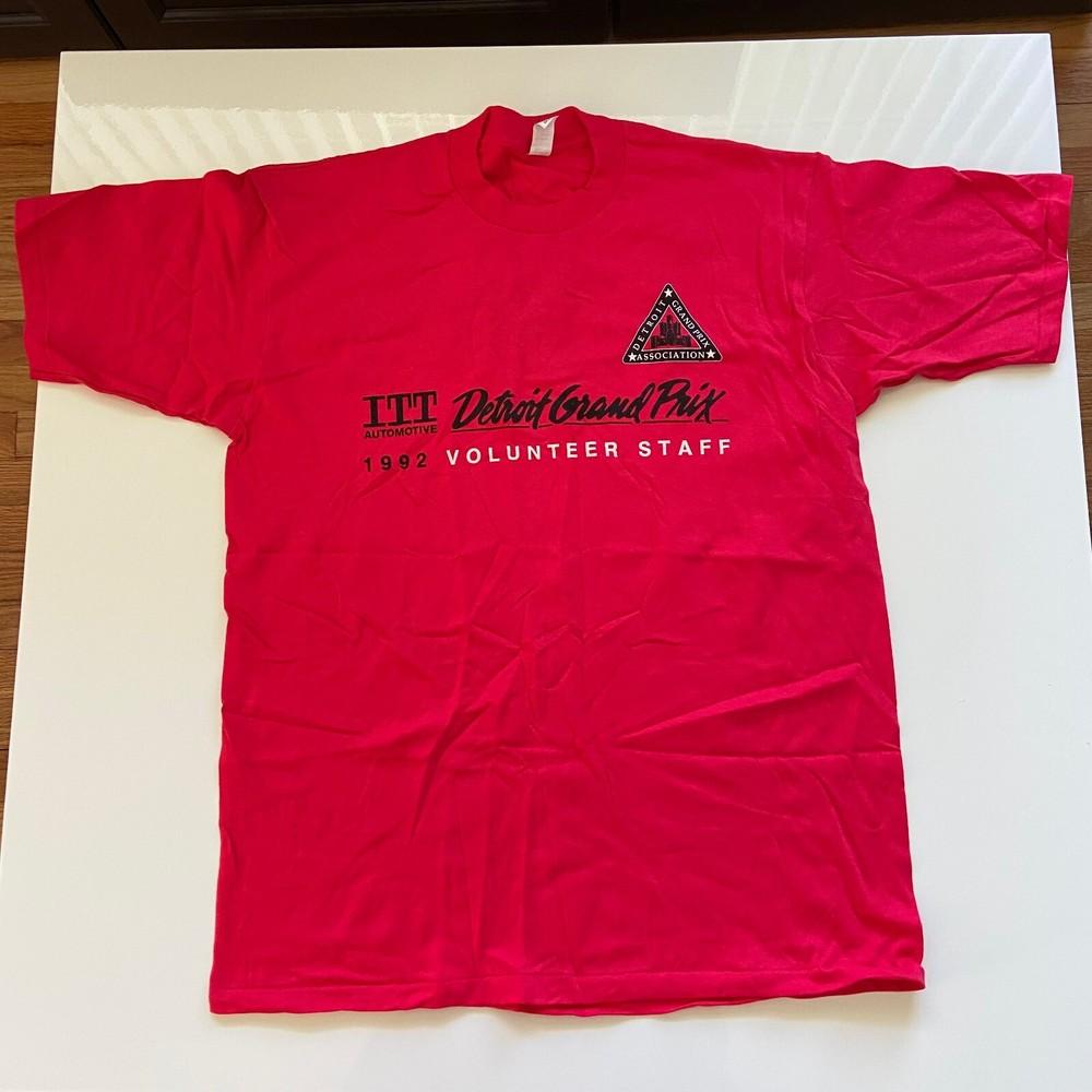 

Vintage 1992 Detroit Grand Prix TShirt Mens 2XL Red IndyCar Racing 90s USA Tee Unisex T-Shirt L
