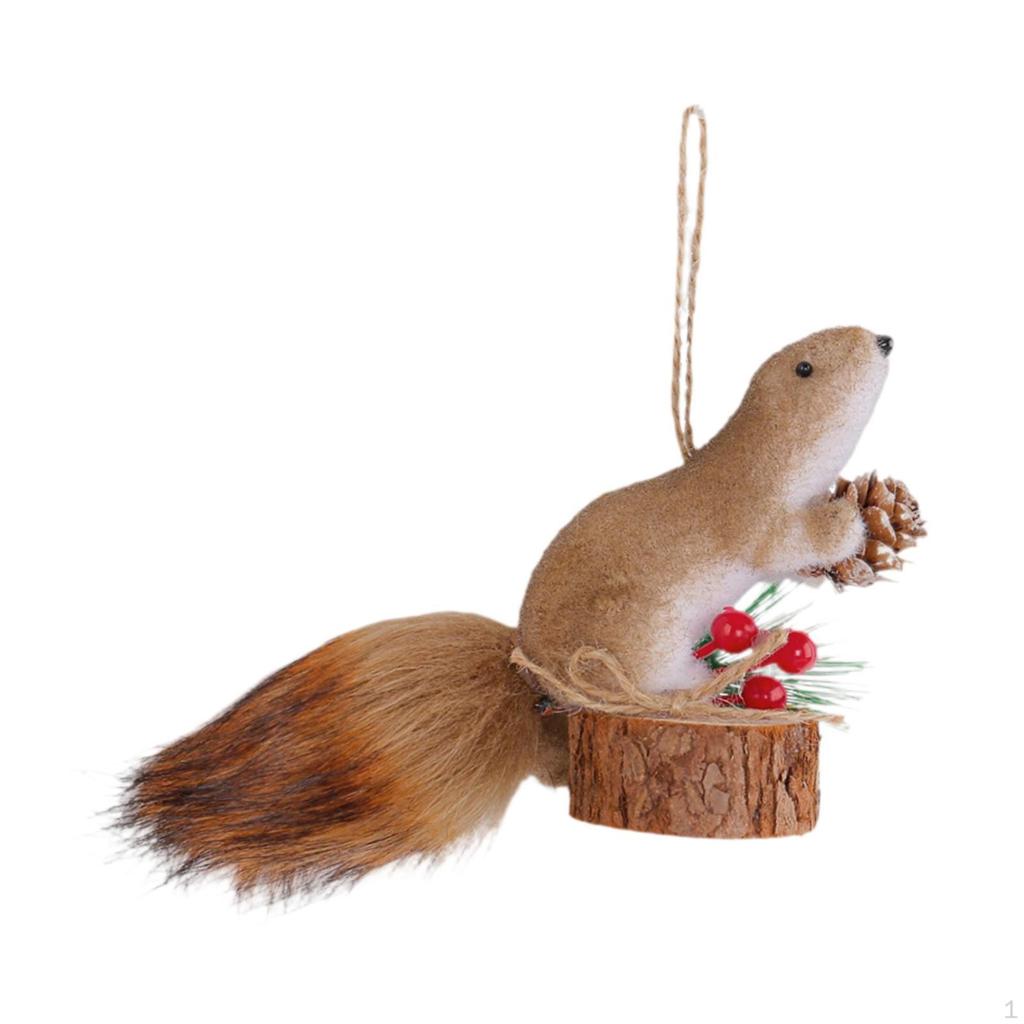 Squirrel Statue Gifts Cute Hanging Animal Sculpture for Office Xmas Tabletop