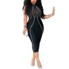 Dámské bodycon šaty bez rukávů večerní koktejlová párty Midi šaty dámy
