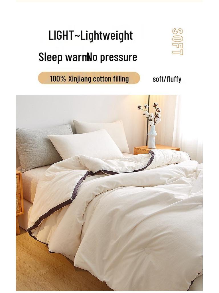 Xinjiang Cotton Thick Winter Quilt, Warm Floss for All Seasons - Single & Double Sizes