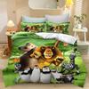 Set Copripiumino Madagascar Set Biancheria da Letto Set Piumone Matrimoniale 3D Set Biancheria da Letto per Bambini