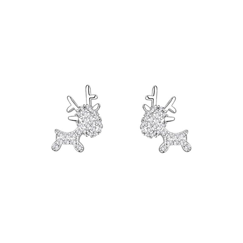 S925 Sterling Silver Reindeer Stud Earrings - 2020 Women's Trend Christmas Jewelry