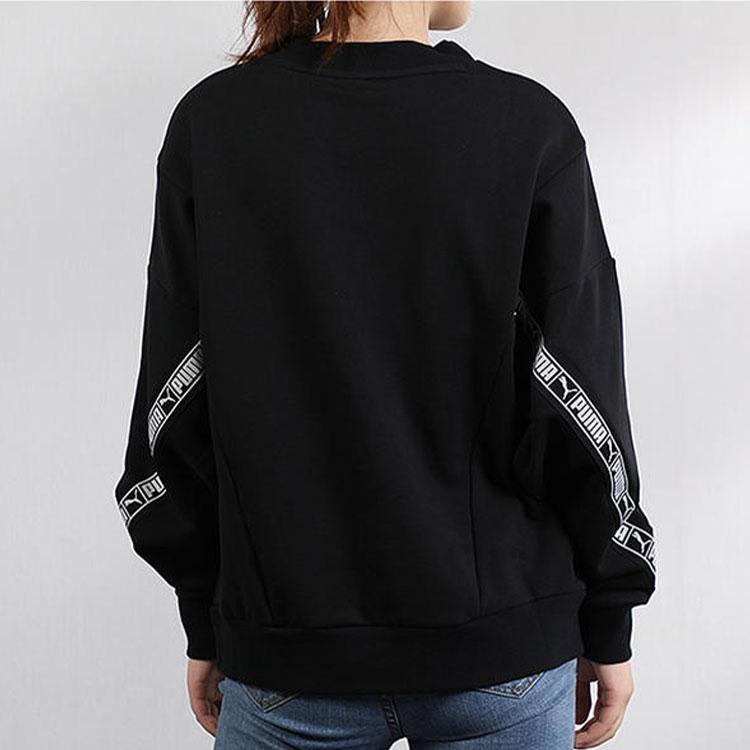 Puma Ležérní sportovní logo pulovr mikina s dlouhým rukávem dámská mikina černá 596019-01