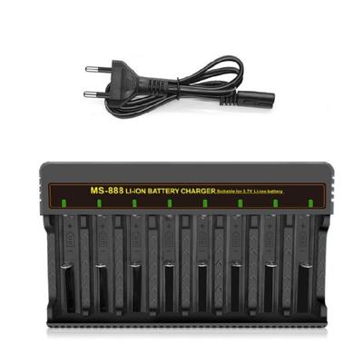 Intelligent 8-Bay Battery Charger Charging Holder Stand for 18650/26650 with Shortcircuit Protections & Charging Light