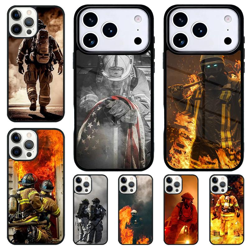 Firefighter Fire Fireman Phone Case for iPhone 17 Air 16 15 11 12 14 13 Pro Max Shockproof Cover