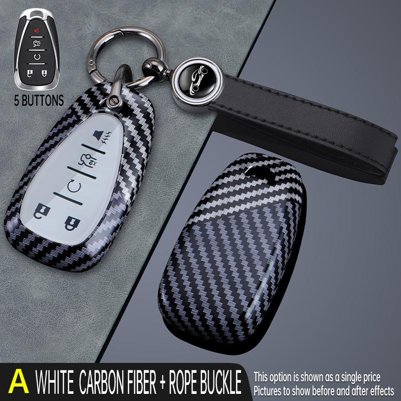 Copritasto in Fibra di Carbonio Custodia Guscio per Chiave Auto Chevrolet Onix Equino Cruze Spark Sonic Camaro Volt Bolt Malibu Blazer Traverse