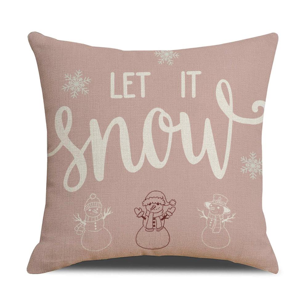 Cartoon Pink Christmas Pillowcase Party Carnival Cushion Sofa Pillow Linen Pillowcase