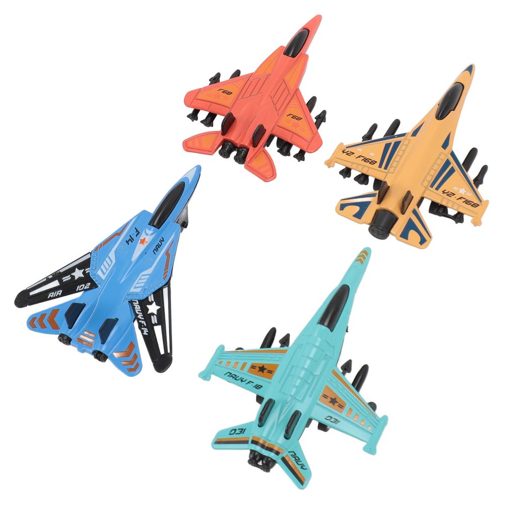 4pcs Fighter Jet Model Toy Pull Back Realistic Alloy Collectible Aircraft Model for Children