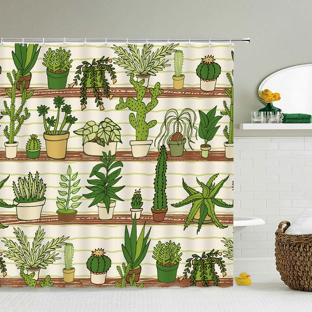3D Flower Tulip Blossom Cactus Lavender Rose Shower Curtains Bathroom Curtain Frabic Waterproof Polyester Bath Curtain With Hook