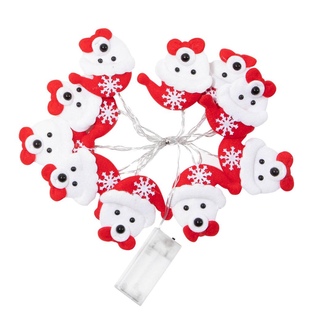 Christmas Decorative Santa Hat String Light, Santa Clause Hat 4.9 Feet 10 LEDs  Battery Operated For Tree Ornaments Party Wreath Corner Decoration