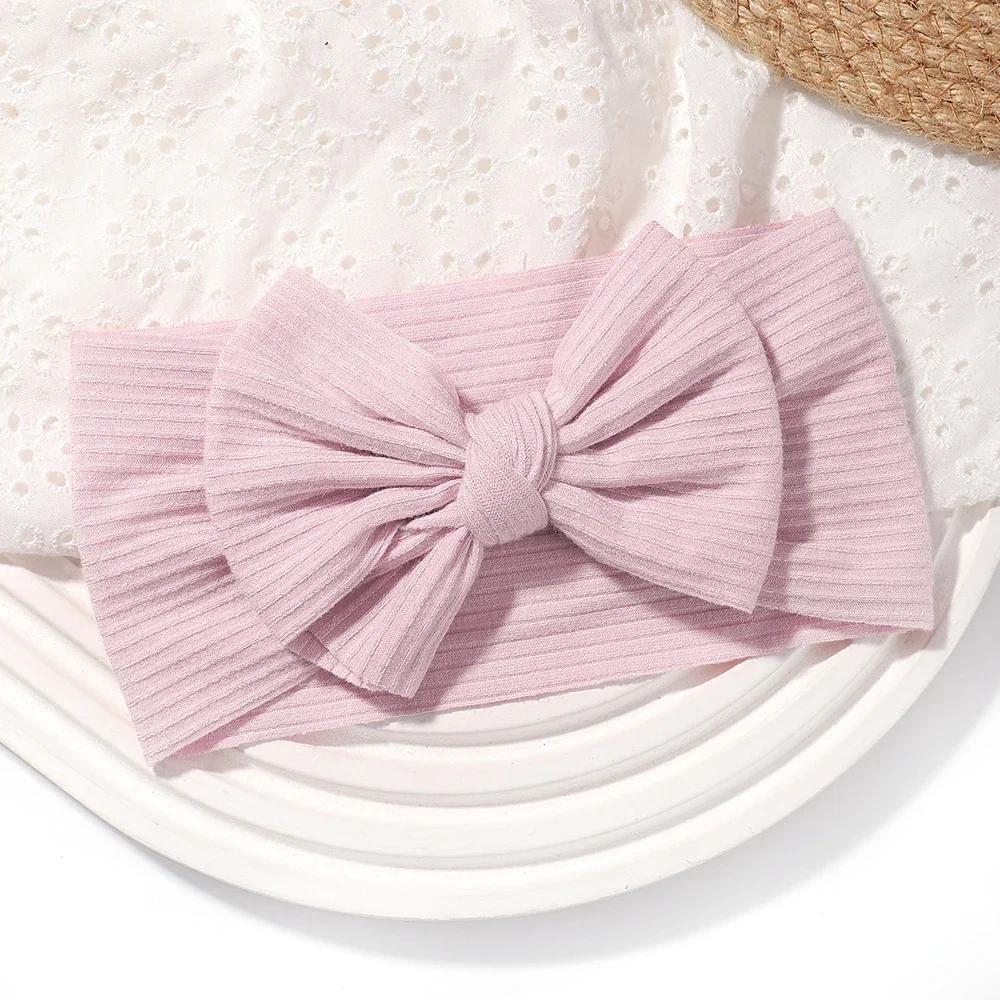 48colors Newborn Baby Headband Girls Elastic Knit Children Turban Baby Bows Soft Nylon Kids Headwear Toddler Hair Accessories