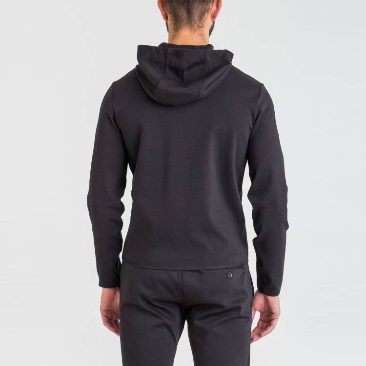 Emporio Armani Solid Color Zip-Up Hooded Long Sleeve Sweatshirt Men Tops Black 8N1BN2-1JBTZ-0999