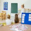 Standing Foldable Visual Schedule Chart for Kids Home School Wall Hanging with 72 Preprinted Cards 12 Star Cards Dry Erase Pen