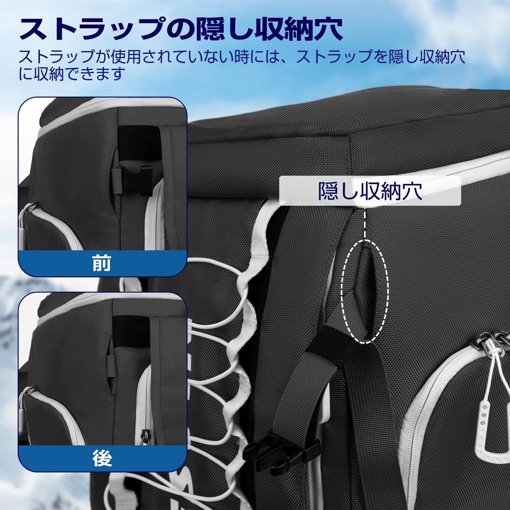 RESVIN Snowboard Boot Large Capacity 55L Ski Boot 1680D Nylon Waterproof Ski Bag for Snowboards Accessories Backpack/Ski Bag, Backpack, Helmets,