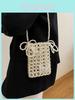 Pearl Mini Crossbody Bag With Weaving Design For Daily Use And Vintage Style