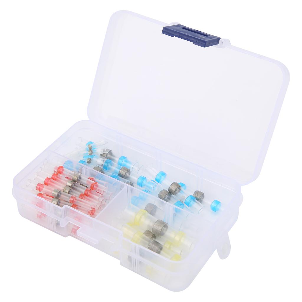 50PCS Heat Shrink Butt Connector White Red Blue Yellow Solder Ring Waterproof Cable Joint