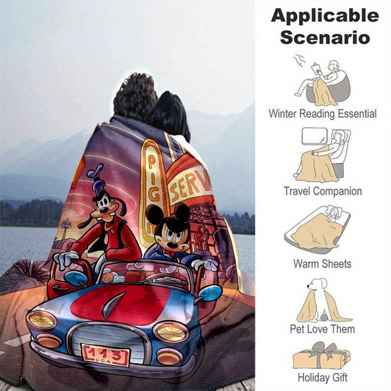 1pc, Home Decor: Mickey and Goofy's Adventure Blanket Gift for Bedroom, Living Room, Travel, Camping, Car