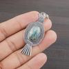 Natural Aquamarine Gemstone 925 Sterling Silver Jewelry Designer Pendant 2" AJP-2125