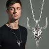 Distinctive Titanium Steel Bull Skull Necklace For Men Perfect For Casual And Wear Formal