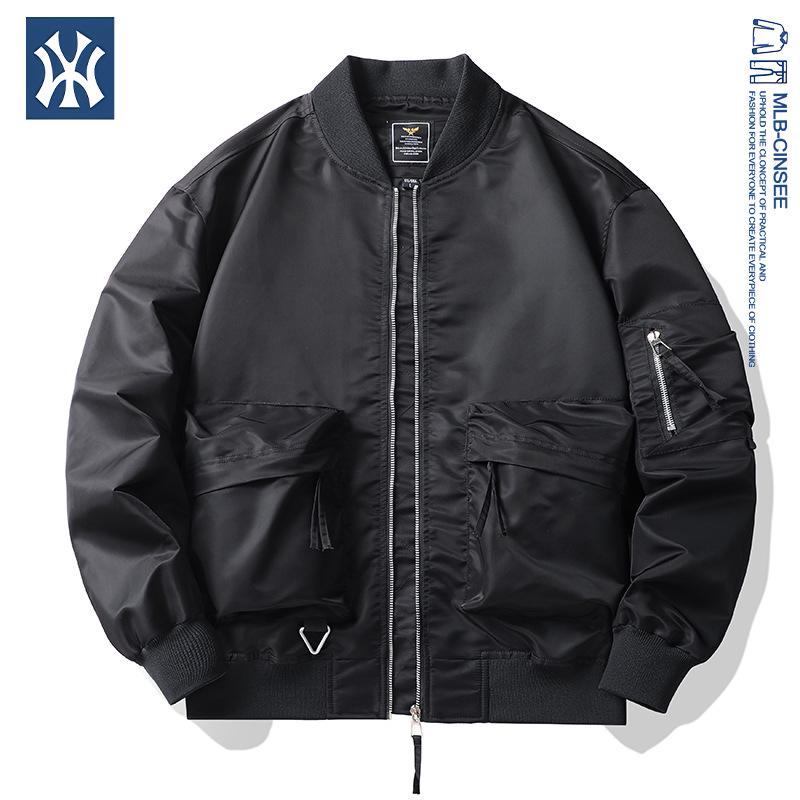 MLB & NY Joint American Trendy Unisex Fleece-Lined Pilot Jacket 4XL