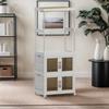 Mobile Wardrobe Portable Closet with Haging Rod & Cabinet Clothes Organizer Clothing Storage Shelf for Bedroom Living Room