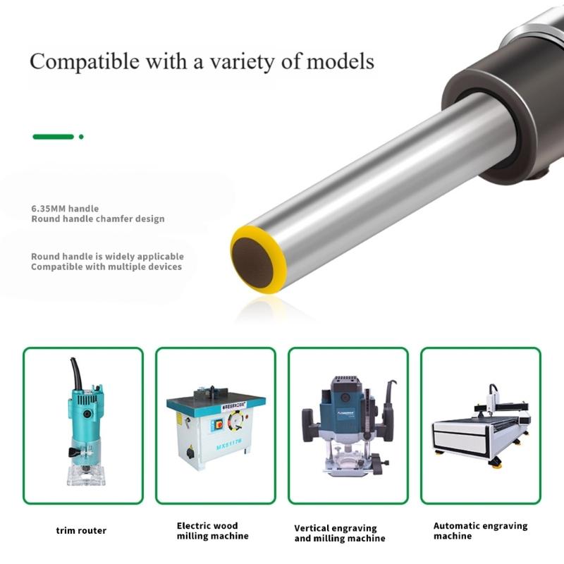 1/4" Shank Flush Trim Router Bit Set Double Edges Bearing Cutter for Fine Slotting In Wood Metal Plastic