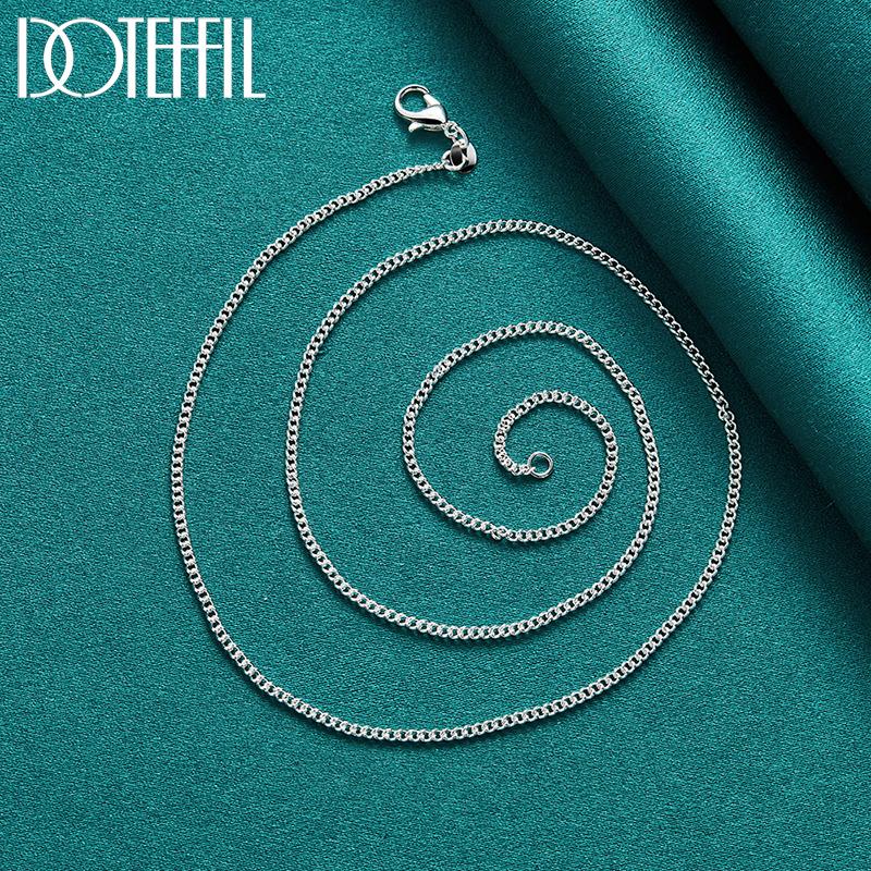 2mm O-Chain 40-75cm Necklace Silver Color Beautiful Jewelry