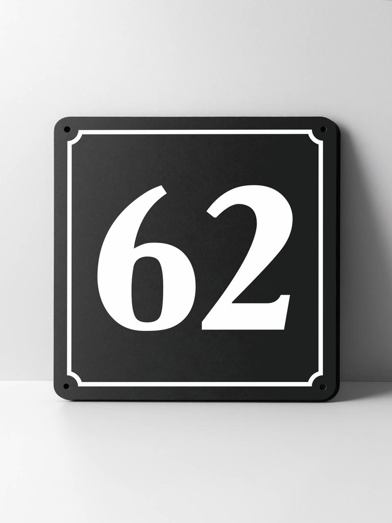 Metal House Number Sign, Black White Contrast, Outdoor Wall Decor for Home Street