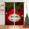 Merry Christmas Elk Red Vintage Print Curtains 100% Polyester Bedroom Living Room Holiday Party Decorative Curtains 2pcs