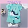 Baby Cartoon T-shirt en Korte Broek Set Van Katoen Voor Kinderen Leeftijd 3 Tot 8