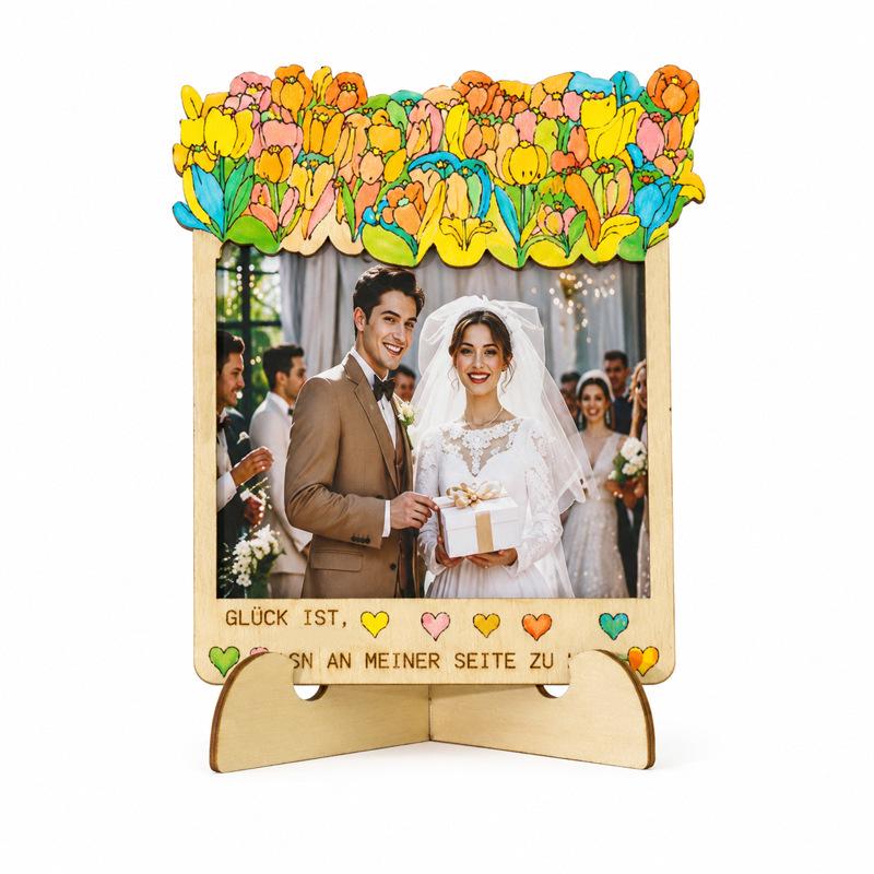 DIY Hand-Painted Colorful Wooden Photo Frame and Ornaments Kit