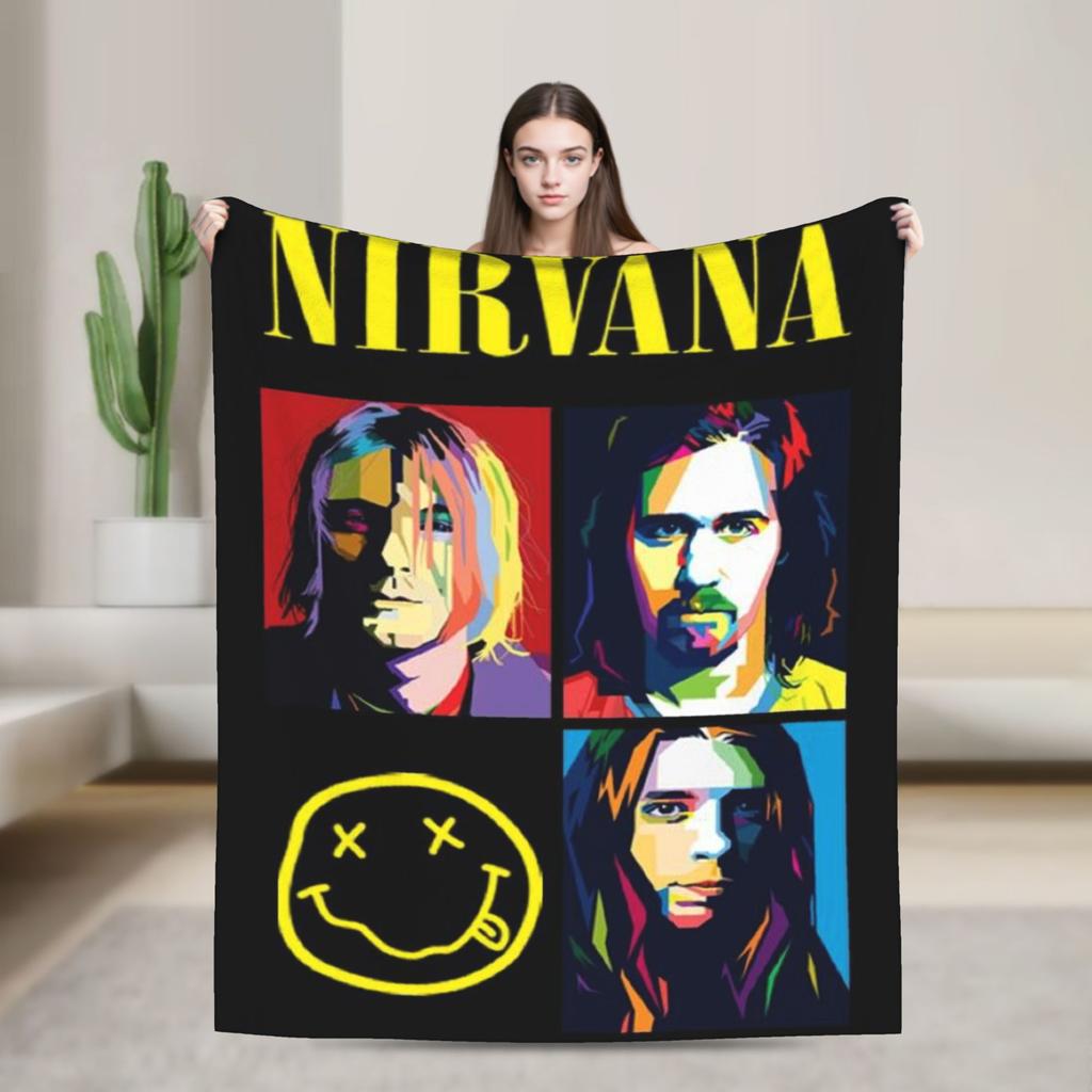 Nirvana Čelenka na obličej  Deka Kvalitní Měkká Teplá Hodit deku Jaro Cestování letadlem Domácí dekorace Vzor Přehoz na postel