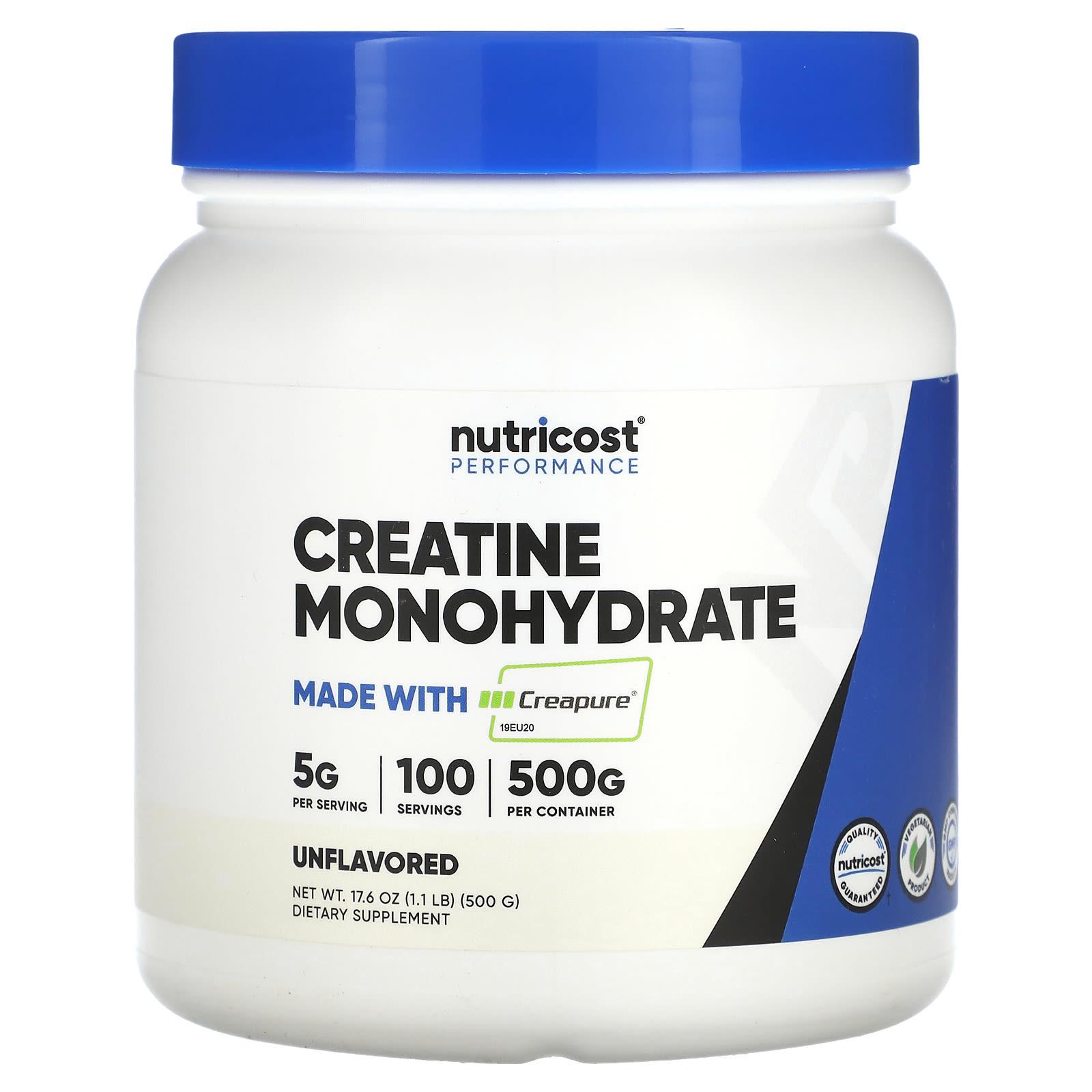 

Nutricost, Athletic Performance, Creatine Monohydrate, Unflavored, 1.1 lb (500 g)