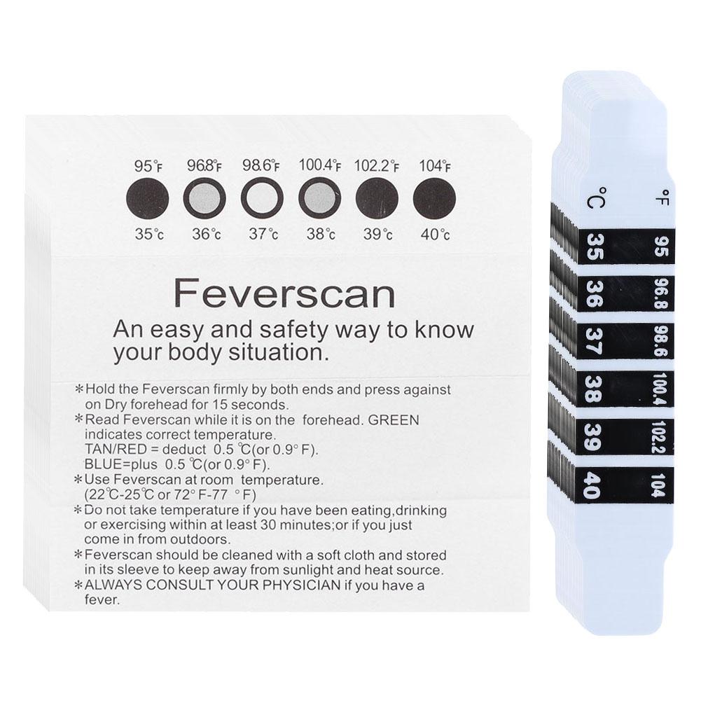 Reusable Forehead Thermometer Strips Sticker for Checking Baby Kid Adults Temperature Travel and Daily Use 20PCS