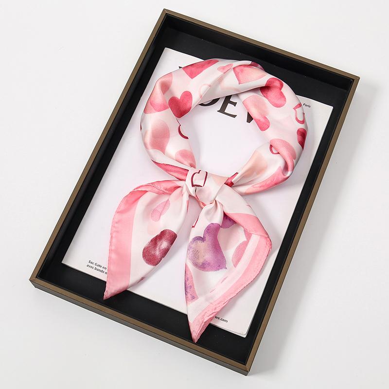 Bohemstil Trykk Luksusmerke Silke Firkantet Skjerf Kvinner Satin Sjal Halsklede Wrap Skjerf Bandana Hår Hjiab Blomstermønstret