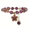 Natural amethyst bracelet with irregular crystals and zirconia, light luxury minimalist style for all-season wear