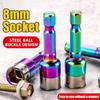 1/5Pcs High Hardness Colorful Sockets 8mm Impact Socket Hex Shank Socket  for Pneumatic Screwdriver
