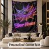 Halloween (117) Theme Personalized Tapestry Custom Name Text Wall Hanging Tapestry Home Background Decoration