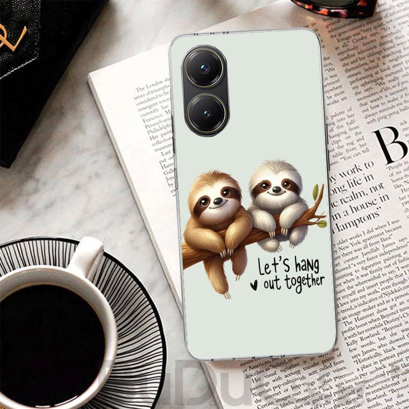 

Animal Cute Cartoon Sloth Coffee Cover For Xiaomi Poco X7 X6 X5 Pro X3 Nfc F7 Ultra Phone Case F6 F5 X4 F4 Gt F3 M6 M5S M4 M3 Pr Xiaomi Poco X7
