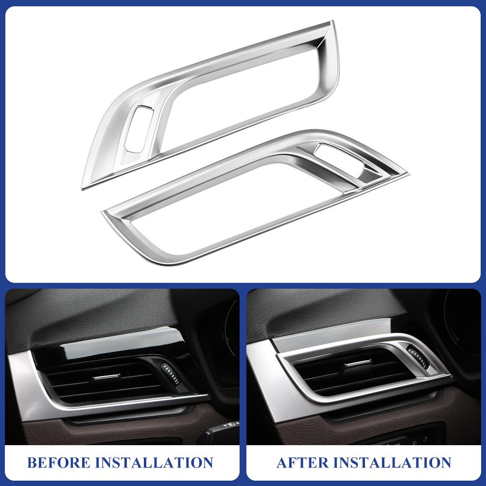 Car Air Conditioning Outlet Frame Trim for BMW X1 F48 2016 - 2022 AC Vent Cover 2Pcs Decoration Sticker Interior Accessories