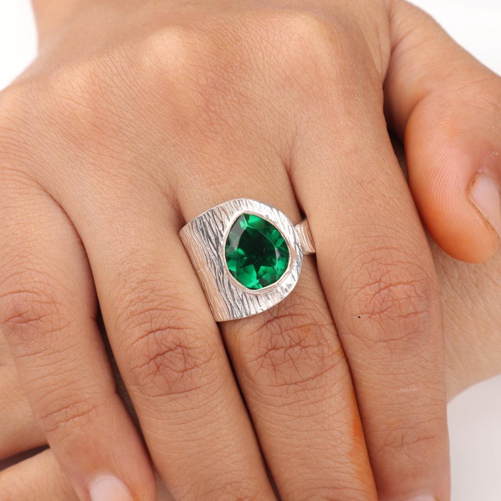 Chrome Diopside Gemstone 925 Sterling Silver Jewelry Handmade Green Stone Ring RR-63-10