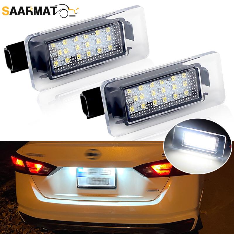 2pcsWhite LED Number License Plate Lights Lamp for Nissan Serena C27 Altima Suzuki Landy Dacia Duster 265108990E Car Accessories