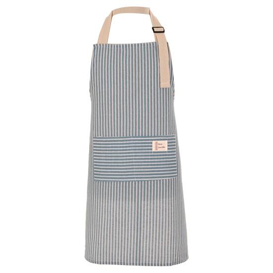 Cotton Linen Striped Kitchen Apron with Pocket Breathable Waterproof Oil-proof Adjustable Men Women Chef